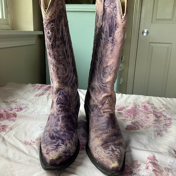Corral ALL LEATHER Western boot💜 Made in USA - Picture 9 of 10